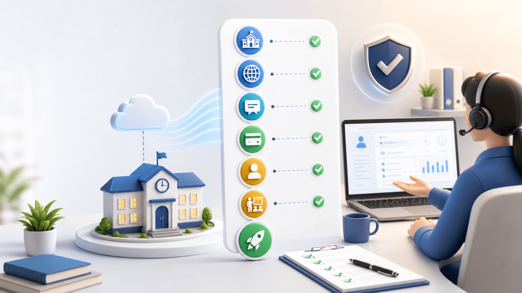Guided school ERP onboarding and support